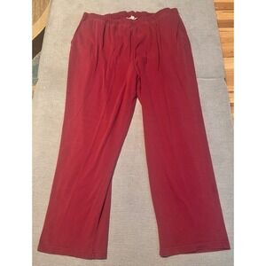 Woman Within Tall Burgundy Red Casual Lounge Pants Elastic Waist 3X